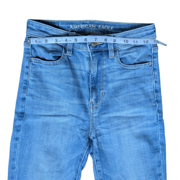 American Eagle Outfitters High Waisted Blue Skinny Jeans Women Size 2 - Picture 8 of 8